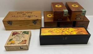 lot 216 image: Group Of Misc. Wooden Cigar Boxes And More Including La Unica