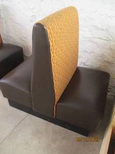 Single extra high back dual booth seats