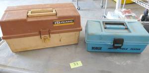 lot 33 image: 2 Fishing tackle boxes
