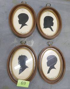 lot 69 image: Group of 4 silhouettes