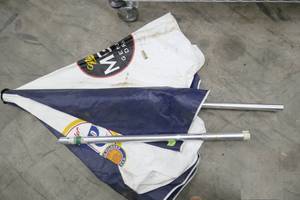 lot 90 image: Miller MGD and Lite porch umbrella with stand
