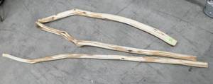 lot 93 image: 3 pieces of Diamond Willow wood ready for your finishing to make walking canes 48-65 inches