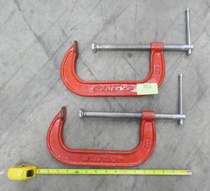 lot 101 image: Two 8 inch C clamps