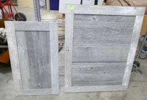 lot 102 image: 2 handmade barn wood doors or craft frames