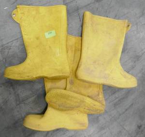 lot 109 image: 2 pair of size 11 rubber boots