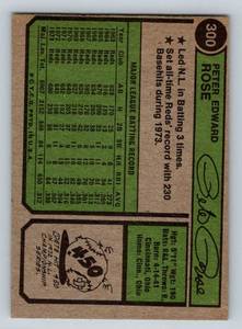 lot 14 image: Pete Rose 1974 Topps #300 Baseball Card