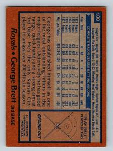 lot 35 image: George Brett 1978 Topps #100 Baseball Card