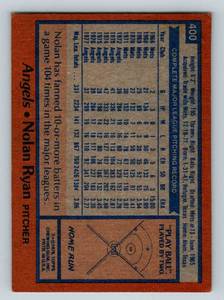 lot 7 image: Nolan Ryan 1978 Topps #400 Baseball Card