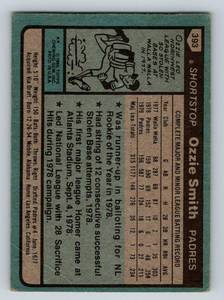 lot 10A image: Ozzie Smith 2nd Year 1980 Topps #393 Baseball Card
