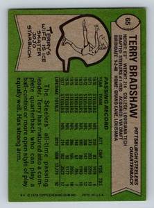 lot 39 image: Terry Bradshaw 1978 Topps #65 Football