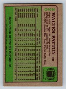 lot 43 image: Walter Payton 1984 Topps #228 Football Card