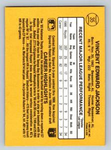 lot 22 image: Bo Jackson Rookie Card - 1987 Donruss Rated Rookie #35 Baseball