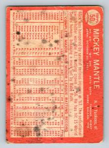 lot 2 image: 1964 Topps Mickey Mantle #50 Baseball Card