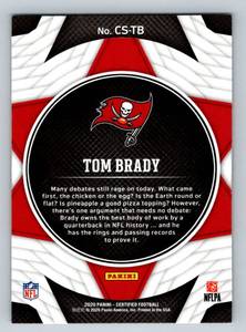 lot 4C image: Tom Brady 2020 Certified Stars Insert #CS-TB  Panini Football