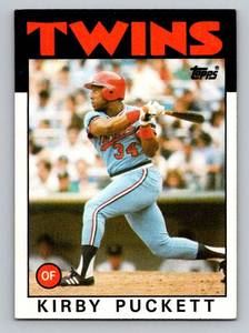 lot 60 image: Kirby Puckett 3 Card Lot 1986 Topps # 329, 1987 Donruss # 149, 1987 Fleer #549