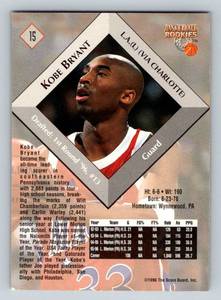 lot 3E image: Kobe Bryant Rookie Card 1996 Score Board Basketball Rookies - #15 Basketball