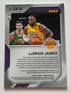lot 3B image: Lebron James 2020-2021 Panini Prizm Sensational Swatches Game Worn Patch SSW-LBJ