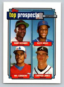 lot 16A image: Chipper Jones 4 Card Rookie Lot Baseball