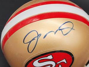 lot 9 image: San Francisco 49ers QB Joe Montana Autographed Mini Helmet No COA