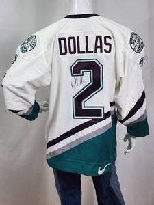 lot 39 image: Anaheim Mighty Ducks NHL Great Bobby Dollas Autographed Jersey No COA