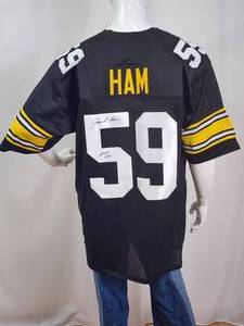 lot 42 image: Pittsburg Steelers HOFer Great Jack Ham Autographed Football Jersey with COA