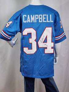 lot 76 image: Houston Oilers HOFer RB Earl Campbell Autographed Football Jersey with COA