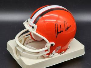 lot 186 image: Autographed Riddell Mini Helmet by Cleveland Browns Great Andre Rison No COA