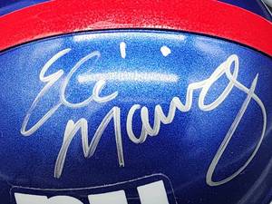 lot 13 image: 2-Time Superbowl New York Giants QB Eli Manning Autographed Mini Helmet No COA