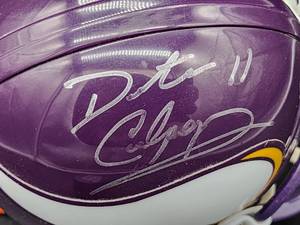 lot 153 image: Former Minnesota Vikings QB Daunte Culpepper Autographed Mini Helmet No COA