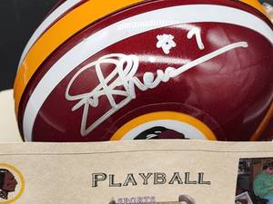 lot 77 image: Washington Redskins QB Great Joe Theisman Autographed Mini Helmet with COA