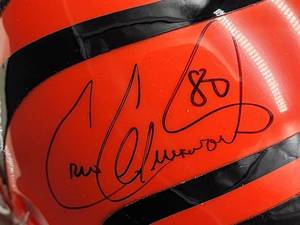 lot 183 image: Autographed Riddell Mini Helmet by Cincinnati Bengals QB Great Chris Collinsworth No COA