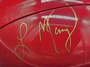 lot 221 image: Minnesota University Golden Gophers Autographed Riddell Mini Helmet by Laurence Maroney  No COA
