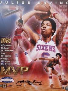 lot 27 image: Philadelphia 76ers HOFer Dr J Julius Erving Autographed Picture No COA