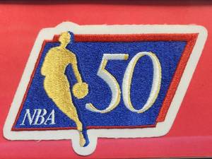 lot 102 image: LK Authentic Framed NBA 50th Anniversary Patch WW