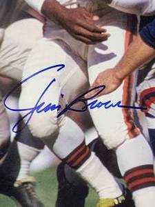 lot 112 image: Limited Edition 56  132 Cleveland Browns RB Great Jim Brown Autographed Picture No COA