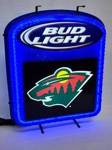 lot 122 image: Awesome Minnesota Wild Neon Beer Sign