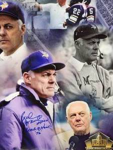 lot 127 image: Minnesota Vikings Coach of the Year and HOFer Bud Grant Autographed Picture with COA