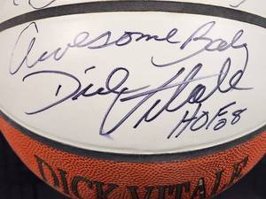 lot 203 image: Autographed Basketball by Dickie V Basketball Sportscaster Dick Vitale No COA
