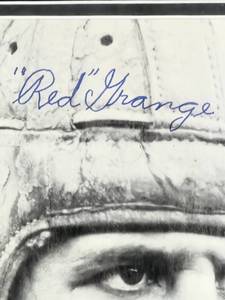 lot 181 image: WW Awesome Vintage Autographed Picture of Chicago Bears Great Red Grange with COA LK