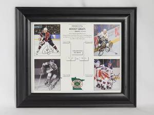 lot 288 image: WW Hockey Framed Picture Autographed by HOFer No COA