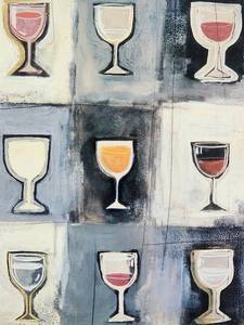 lot 209 image: Nicely Framed Wine Cabernet Center Picture