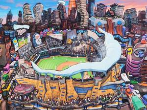 lot 313 image: Autographed Framed Poster By The Artist Michael Birawer & Hometown Hero Joe Mauer No COA