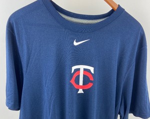 lot 69 image: Two MN Twins Nike Dry-Fit T-Shirts - Size L & XL