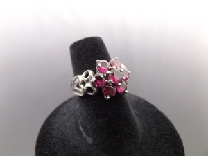lot 50 image: .925 Sterling Silver Amethyst Scrolled Ring Size 6