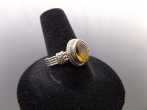 lot 63 image: .925 Sterling Silver Faceted Citrine Ring Size 9