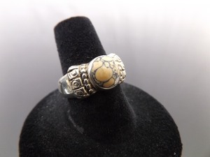 lot 66 image: .925 Sterling Silver Jasper Agate Ring Size 7.75