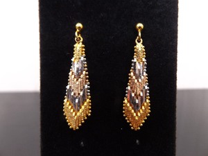 lot 99 image: .925 Sterling Silver Triple Tone Vermeil Post Earrings