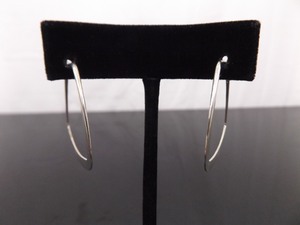 lot 100 image: .925 Sterling Silver Hand Hammered Styled Hoop Hook Earrings