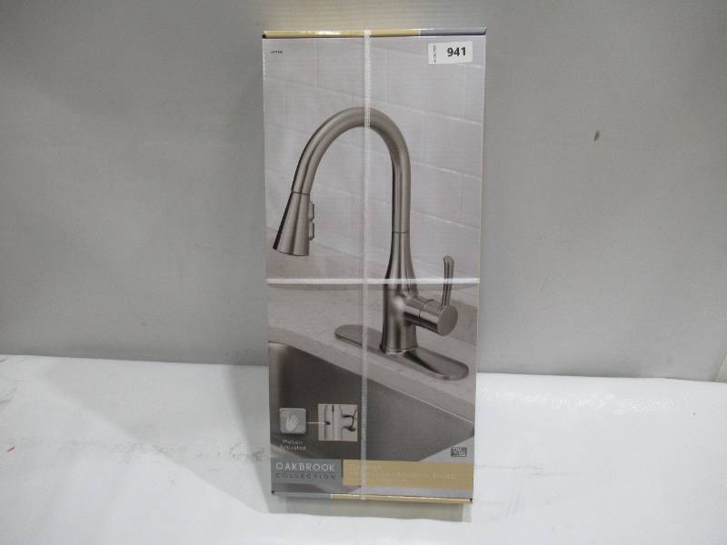 lot 941 image: OAKBROOK 4877338 TUCANA Motion Activated Kitchen Faucet Brushed Nickel