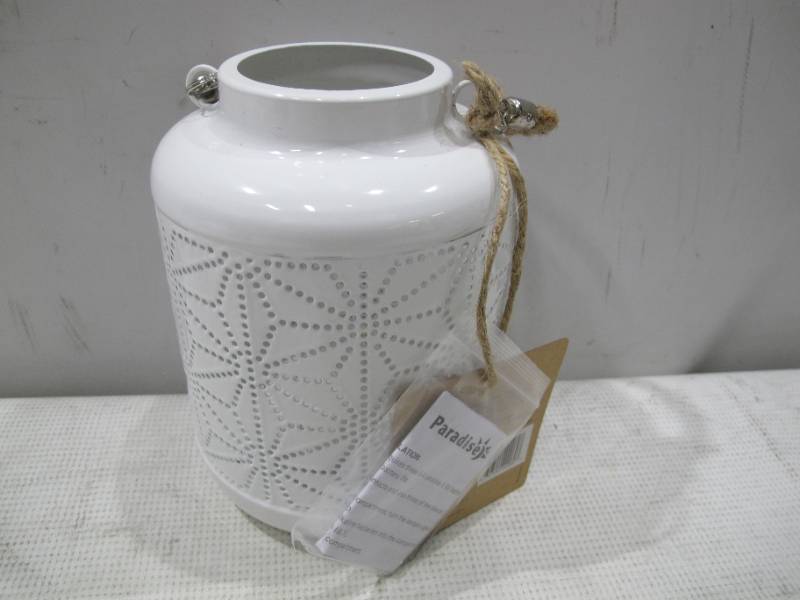 lot 912 image: NEW Paradise Lighting 8015977 LED Metal Lantern, White